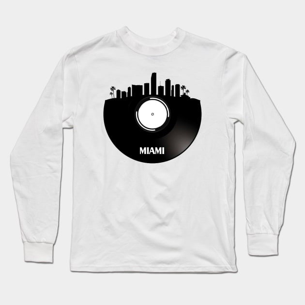 Miami - USA Vinyl Long Sleeve T-Shirt by Ferrazi